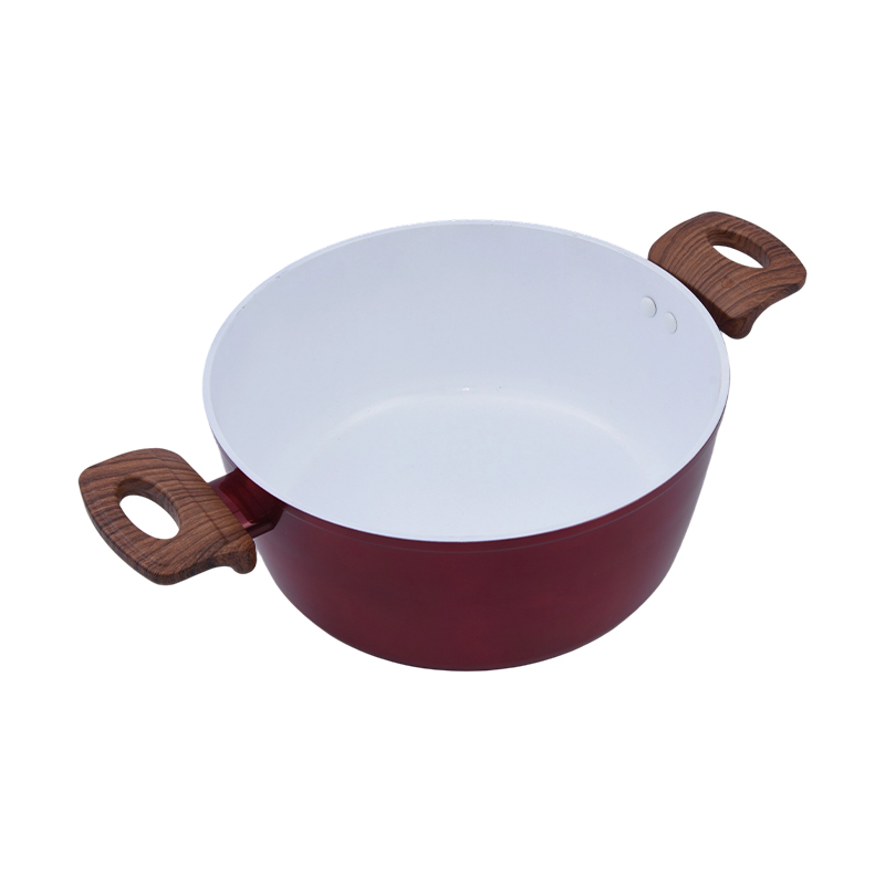 Gesmeed aluminium braadpan met wit keramiek