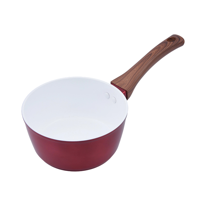 Gesmeed aluminium steelpan met wit keramiek