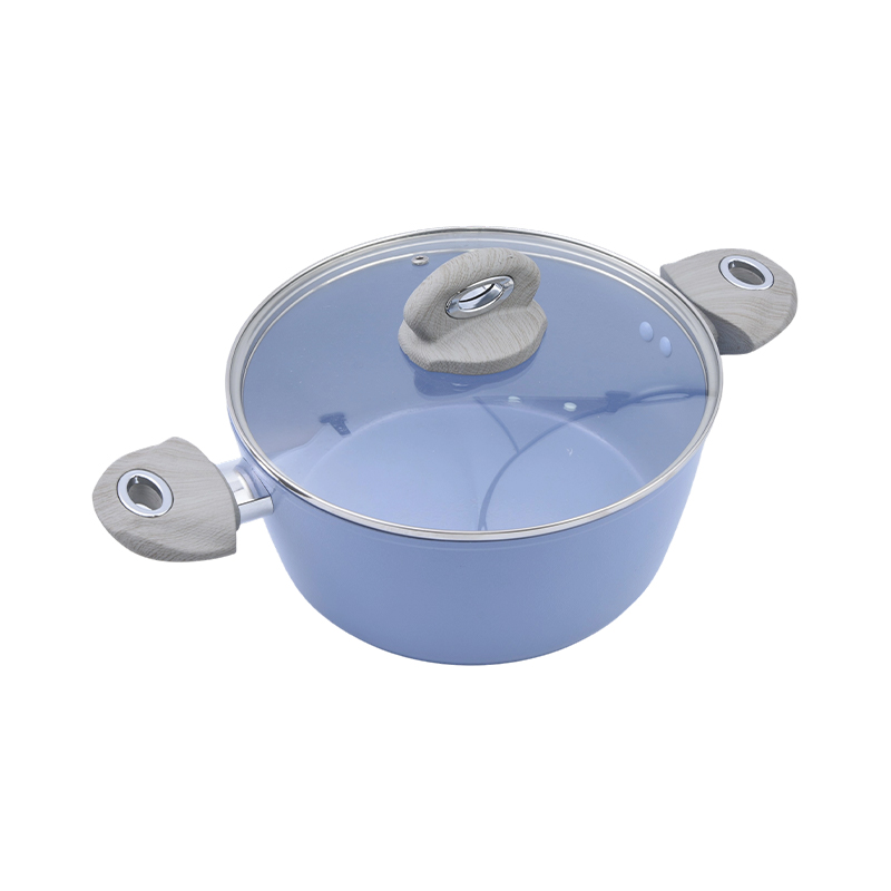 Gesmeed aluminium braadpan met blauwe keramische coating