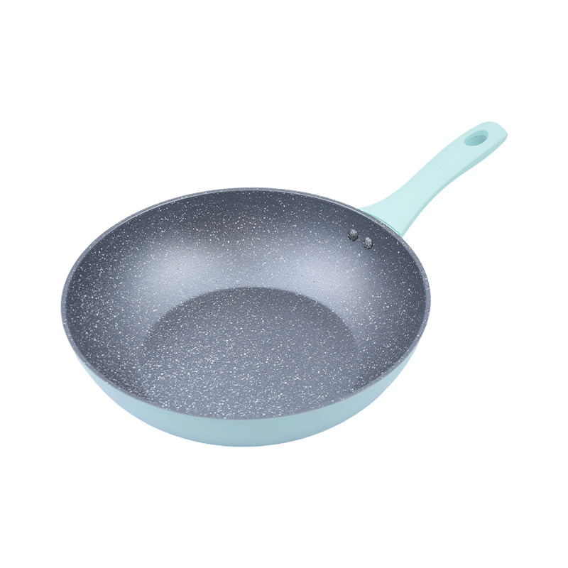 Gesmeed aluminium pannenset met klassieke grijze marmeren keramische coating