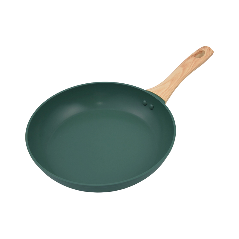 Gesmeed aluminium pannenset met bosgroene anti-aanbaklaag