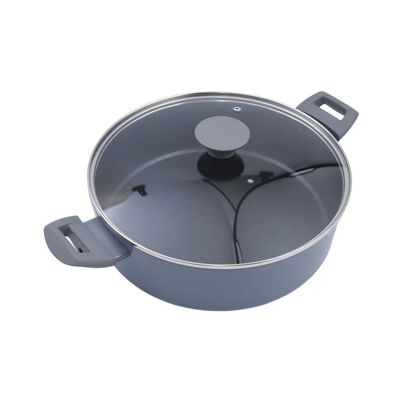 Rechte, ondiepe braadpan van gesmeed aluminium