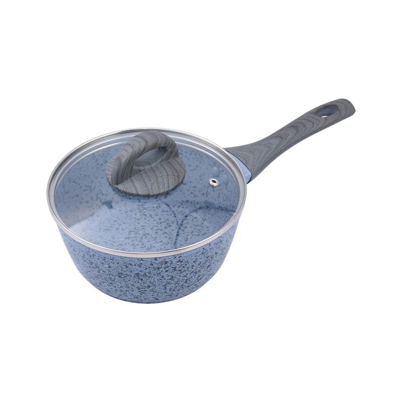 Gesmede aluminium steelpan met blauw graniet