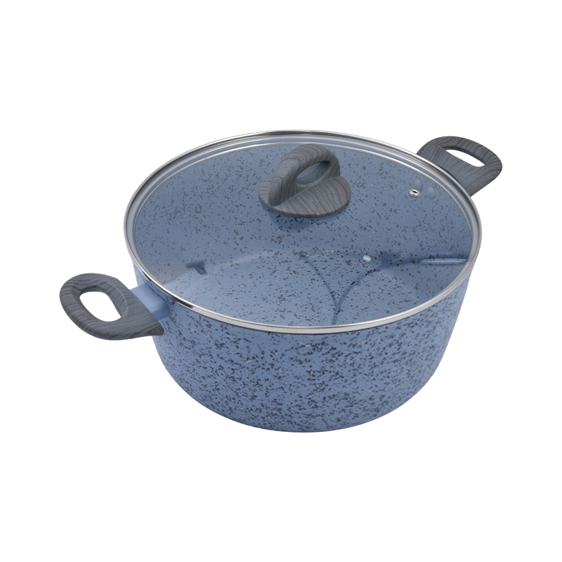 Gesmeed aluminium braadpan met blauw graniet