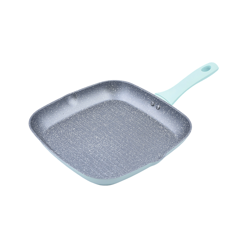 Grillpan van gesmeed aluminium met grijs marmer
