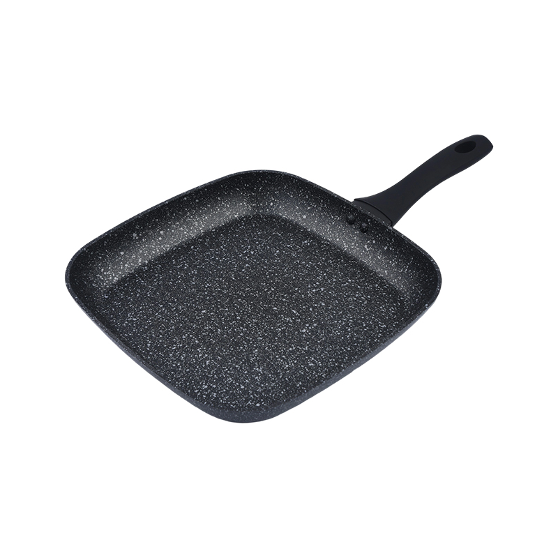 Gesmede aluminium grillpan met zwart marmer